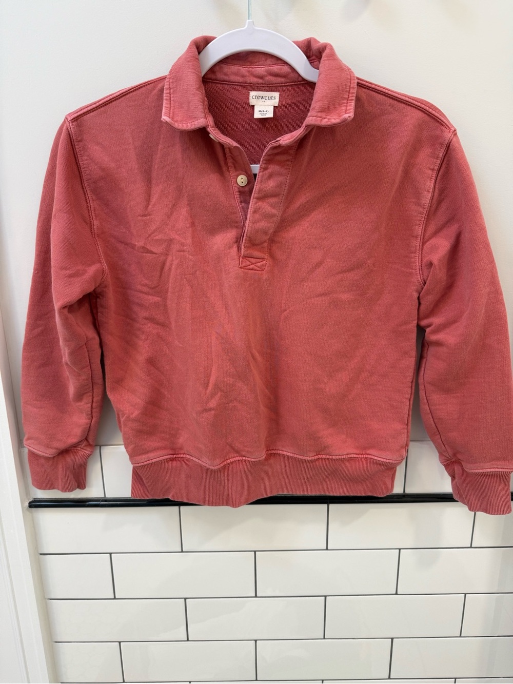 Crewcuts Coral Pullover Polo Sweatshirt